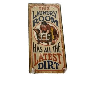 Vintage Laundry Room Sign Latest Dirt Novelty Humor Wooden Decor Wall Art